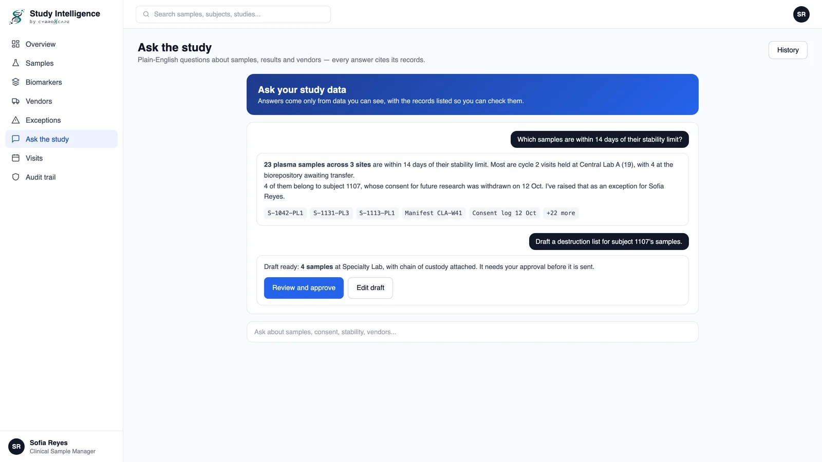 Study Intelligence study agent answering a question