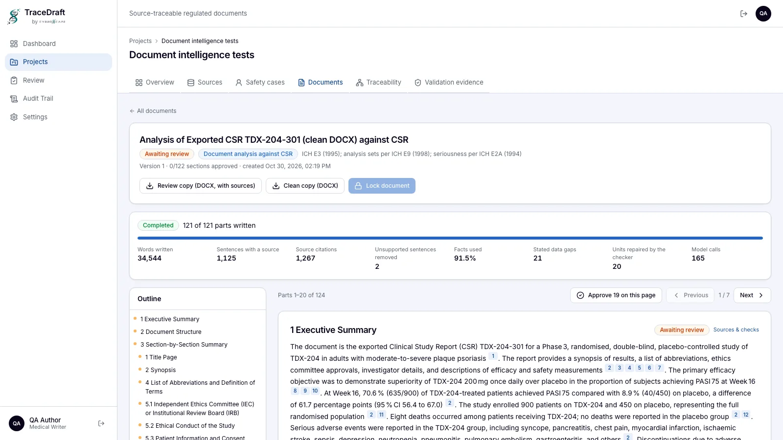 TraceDraft: Document Analysis